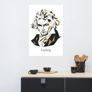 Beethoven Poster | Klassieke Muziek Kunstposter met Modern Portret