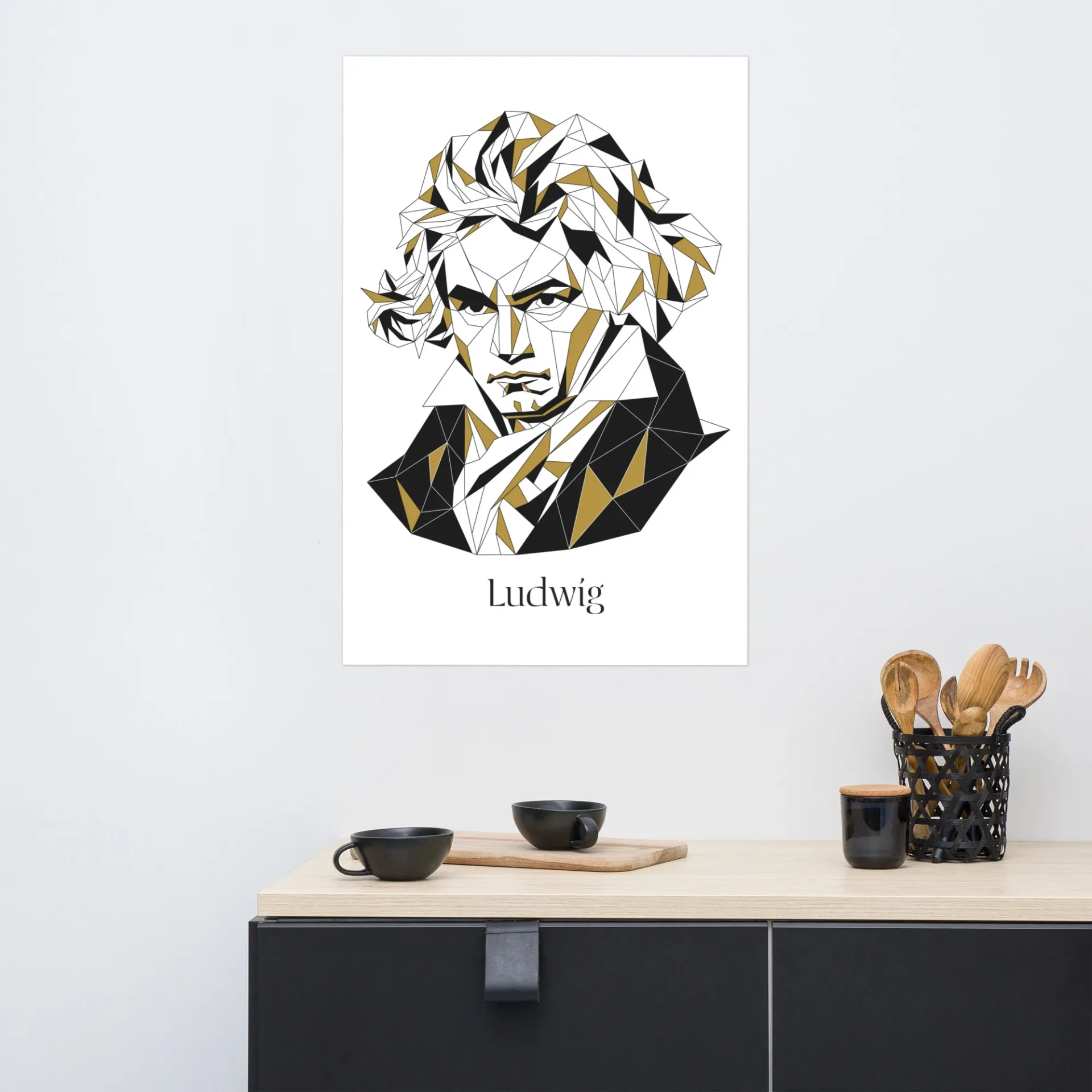 Beethoven Poster | Classical Music Art Poster with Modern Portrait